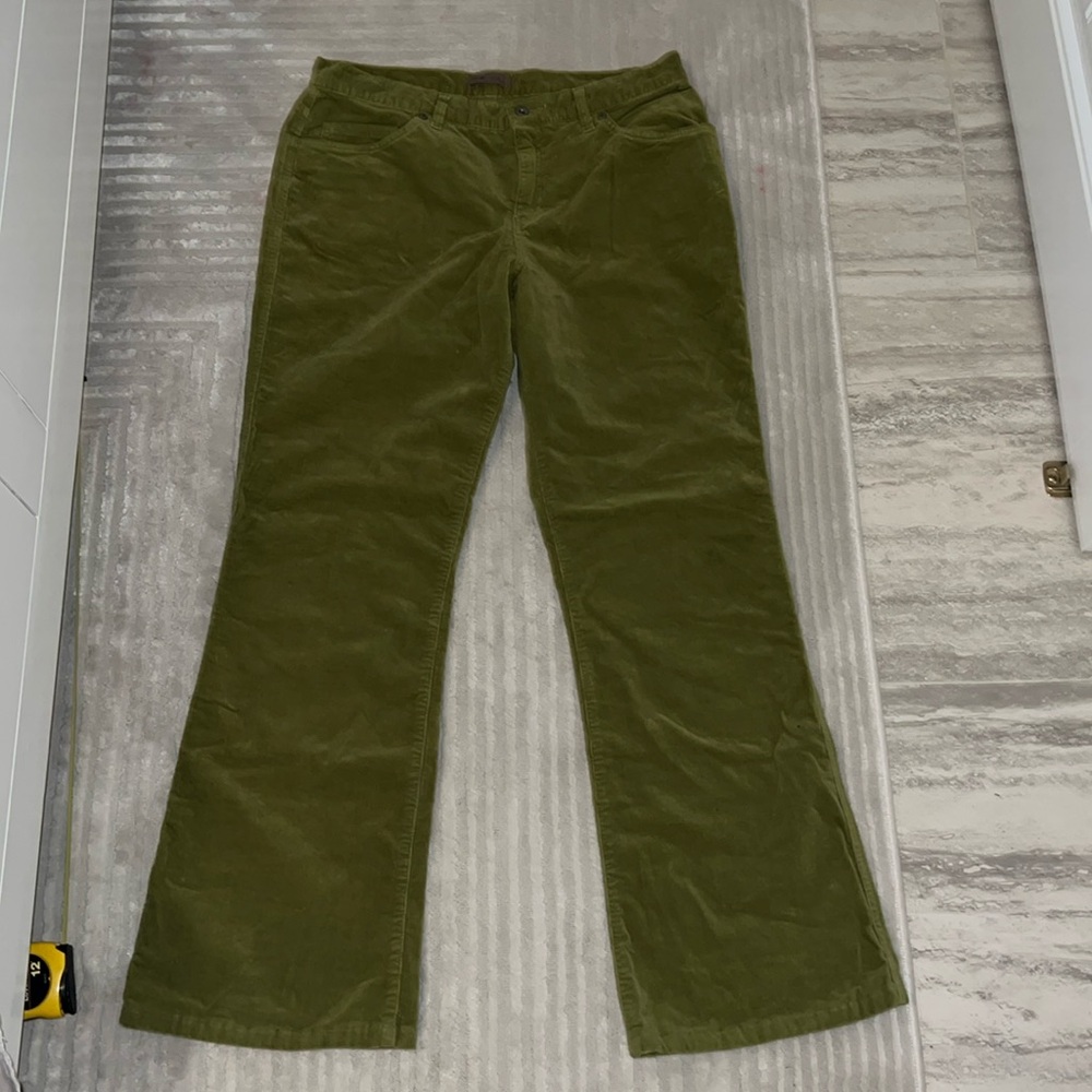 Corduroy green flared pants